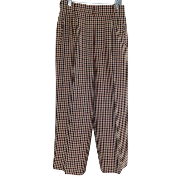 Vintage Ciao Sport 100% Wool Plaid Trousers Women’s 8 High Waist Pleated 80s/90s - Picture 1 of 6